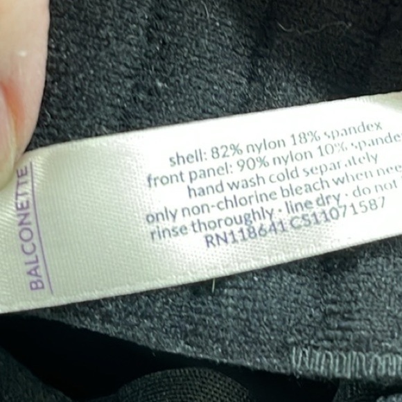 Swim by Cacique NWT Black Balconette Bra Tankini Top Size 42D - Picture 11 of 13